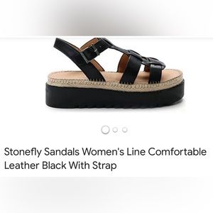 Sandals black leather excellent condition